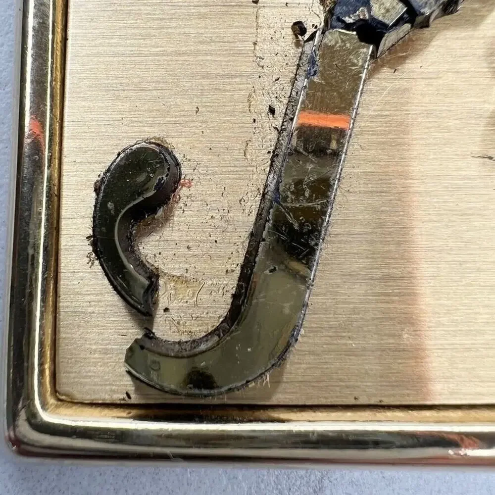 Vintage J Initial Letter Gold Tone Belt Buckle